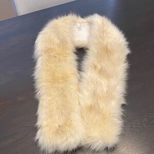 Faux Fur Scarf in Cream